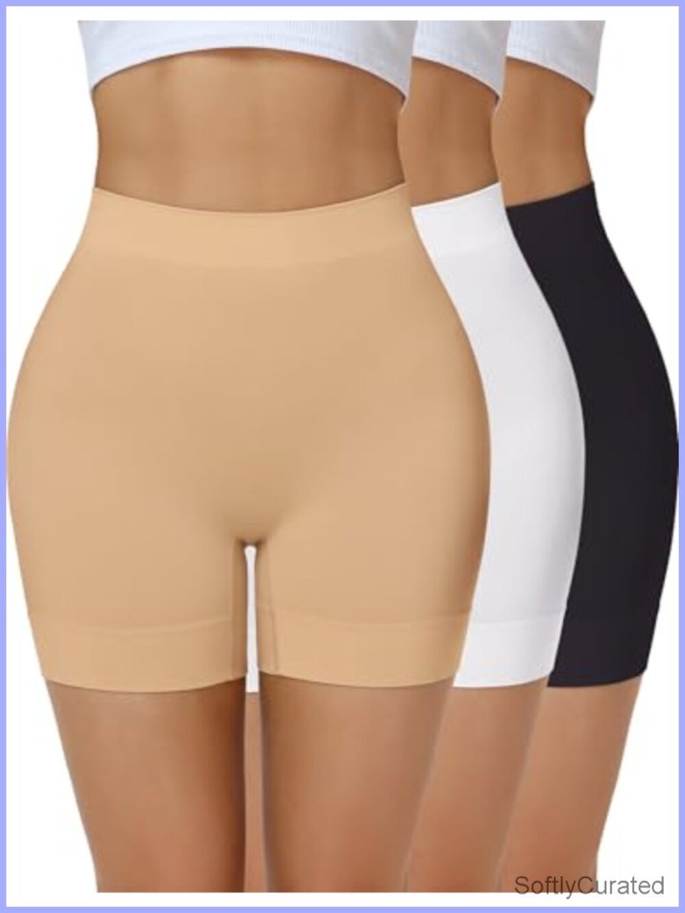 3 Pack Slip Shorts Under Dresses Anti Chafing Seamless Boyshorts Nylon Spandex